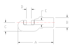 Drawing of a Vale square cut shear with dimension labels.